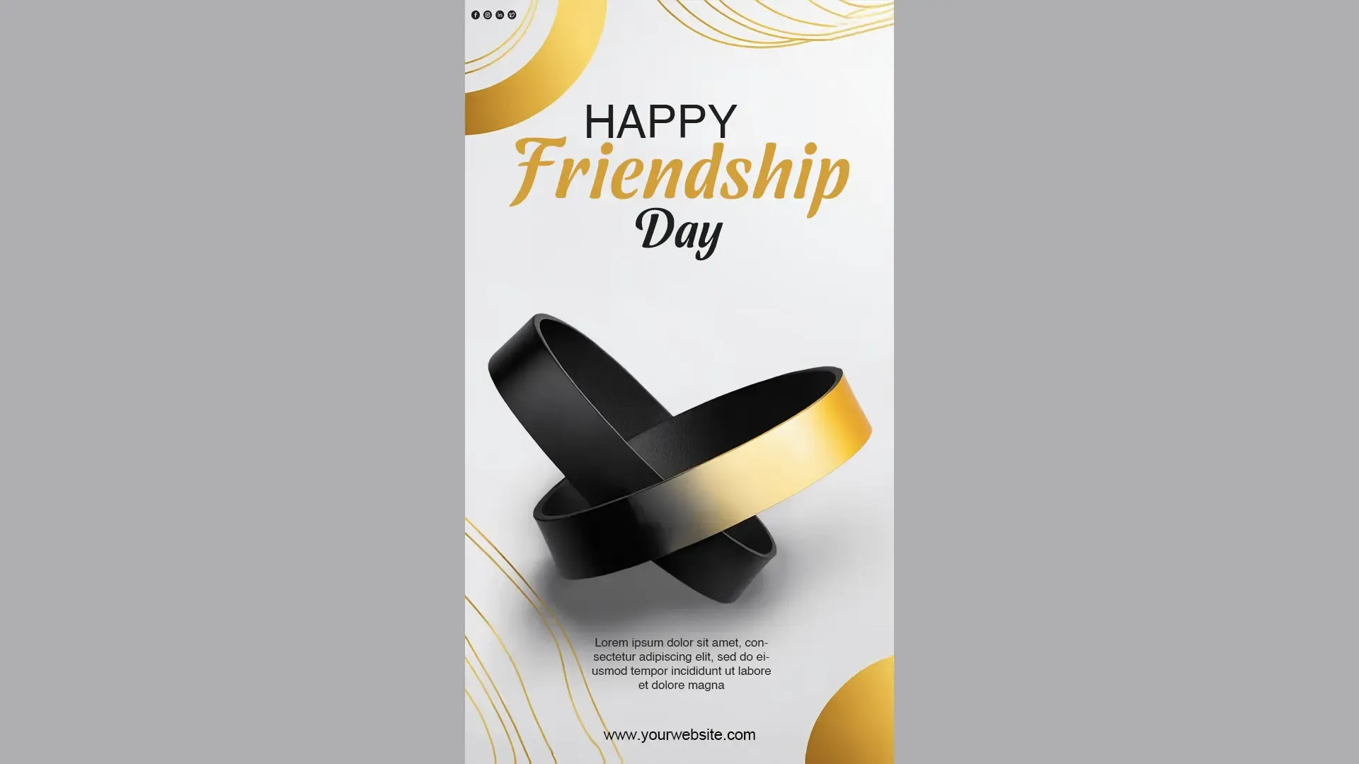 Happy Friendship Day Elegance IG Story Template in Gold PSD image